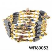 36inch Gold Cross Cloisonne Magnetic Wrap Bracelet Necklace All in One Set